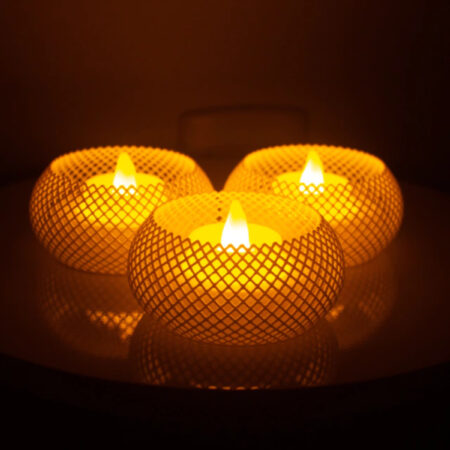 Örgü Desenli Mumluk Gece & Masa Lambası